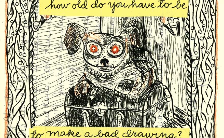 Lynda Barry says young artists follow the movements of their own hands rather than setting an intention for a drawing.