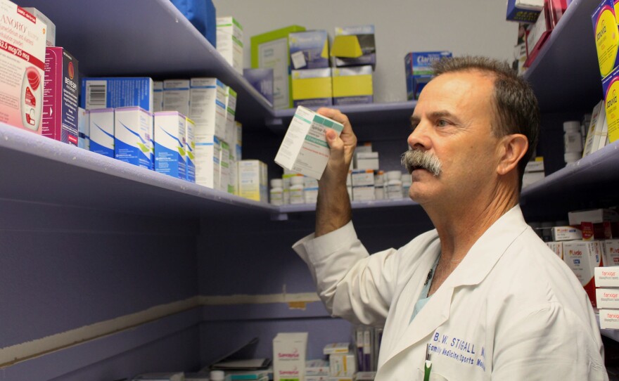 Dr. Brian Stigall of Hill Country Medical Associates saves inhaler samples for his Medicare patients.