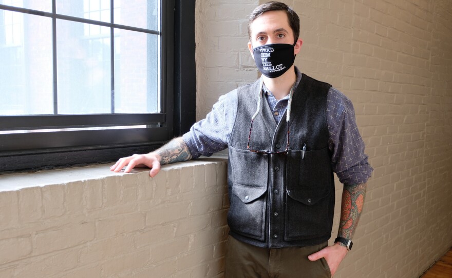 Stephen Ordway inside the mill building in Dover, N.H., where his restaurant Dos Mexican Eats is located. In late July, the state told him he had to return nearly $12,000 in unemployment benefits.