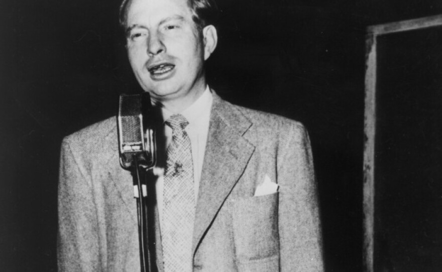 L. Ron Hubbard, founder of Dianetics, addresses the first national meeting of Dianetics auditors in 1951.