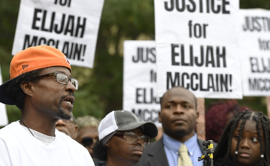 Elijah McClain's family, including his father LaWayne Mosley (left) have been calling for justice for the officer-involved death of the 23-year-old for nearly a year.