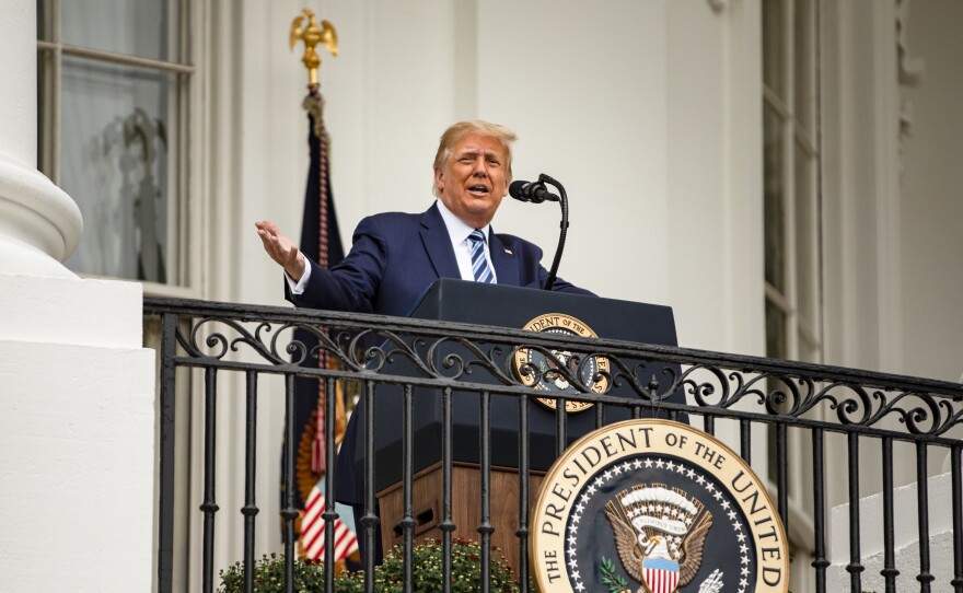 President Trump addressed a rally on Saturday, nine days after he tested positive for the coronavirus. Several health experts told NPR that based on what Trump's doctors have said about Trump's coronavirus experience, he's likely no longer contagious.