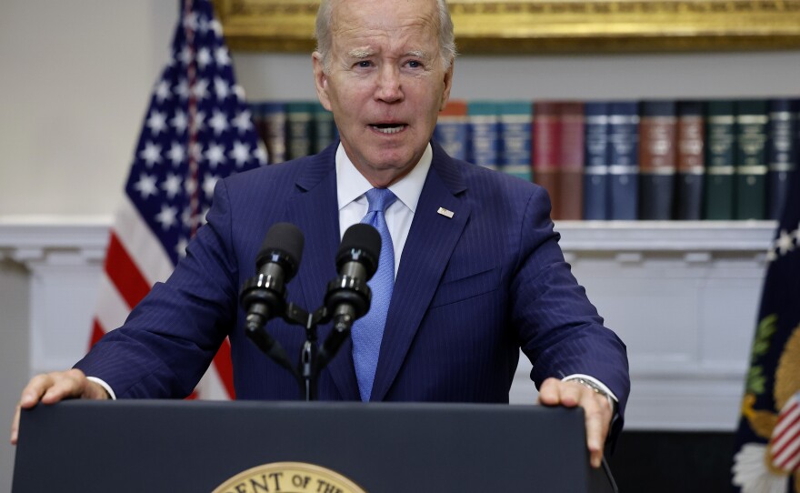 President Biden delivered a brief update of the ongoing negotiations over the debt limit at the White House on Wednesday. Some of his comments about work requirements raised red flags to progressive Democrats.