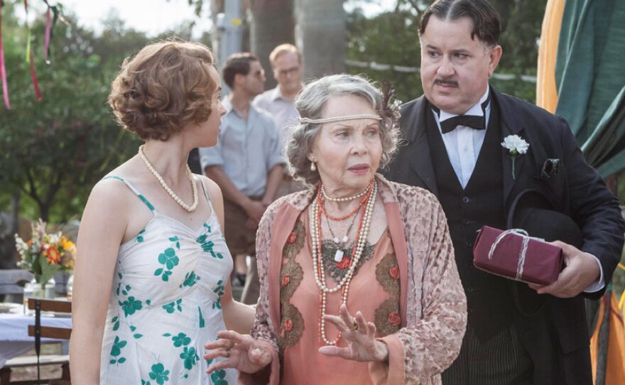 Margo Durrell (DAISY WATERHOUSE), Countess Mavrodaki (LESLIE CARON) and Dennis (JEREMY SWIFT).