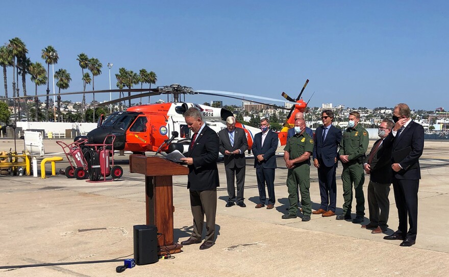 Federal, state, and local officials welcome EPA funding for two projects to stop the flow of sewage and trash across the US Mexico border on Sept. 2, 2020.