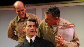 Cast members of "Dooley," currently running at Diversionary Theatre in University Heights. (l-r) Robert Borzych, Reed Willard and Jesse McKinnon. 