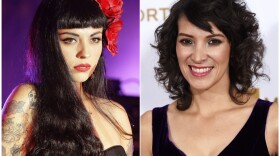 Chilean singer Mon Laferte performs at the Latin Grammy Acoustic Session in Mexico City on Sept. 28, 2016, left, and Gaby Moreno arrives at the Latin Recording Academy Person of the Year Tribute honoring Marc Anthony in Las Vegas on Nov. 16, 2016.