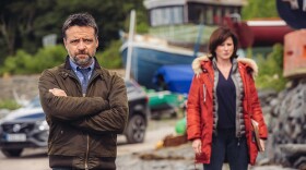Richard Harrington as Tom Mathias and Mali Harries as Mared Rhys. It's the third and final season of the acclaimed drama HINTERLAND. Having survived the fire that destroyed his home at the end of Season 2, DCI Tom Mathias returns to the heart of Aberystwyth, where an old unsolved case lures him back in, but threatens to divide the investigative team. 