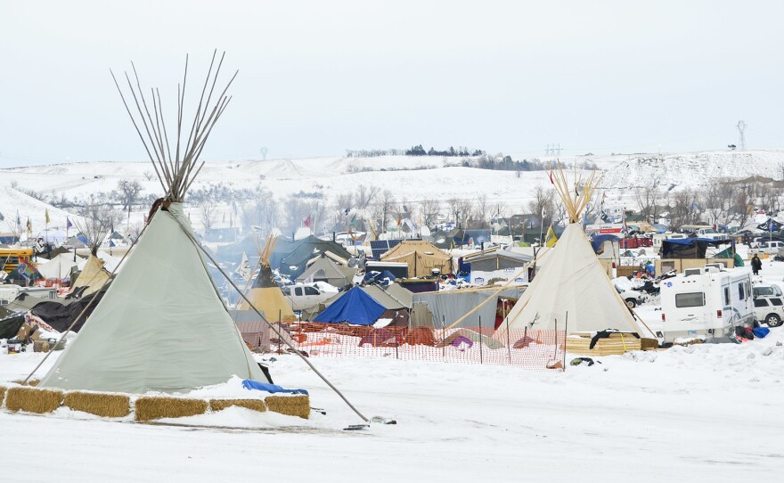Several hundred protesters remain camped on the North Dakota prairie in opposition to the Dakota Access Pipeline. They have erected shelters from Army tents to teepees to wooden structures to stay warm this winter.