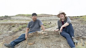 PREHISTORIC ROAD TRIP host Emily Graslie (right) and Ben Eagle (left), Standing Rock Institute of Natural History.