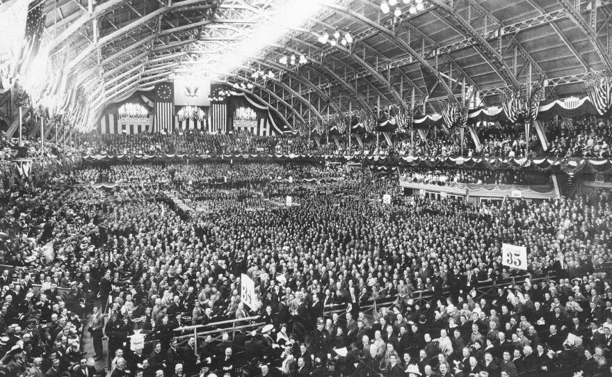 A view of the 1912 Republican National Convention at the Chicago Coliseum in Chicago, Ill.