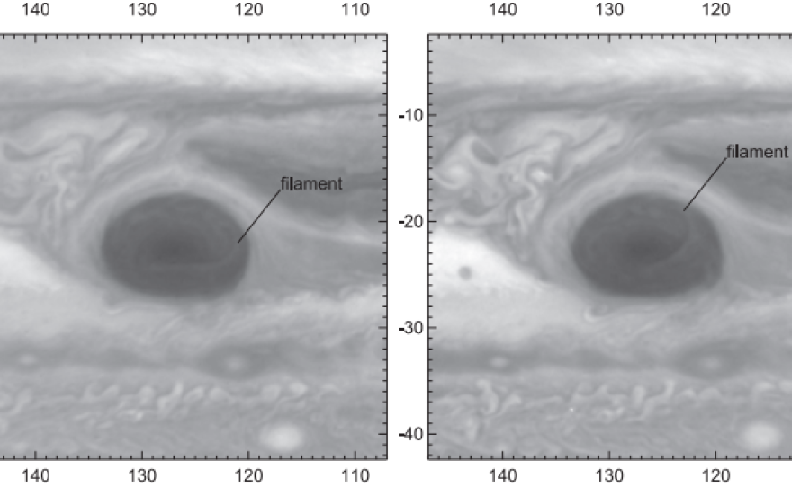 The mysterious filaments are seen rotating.