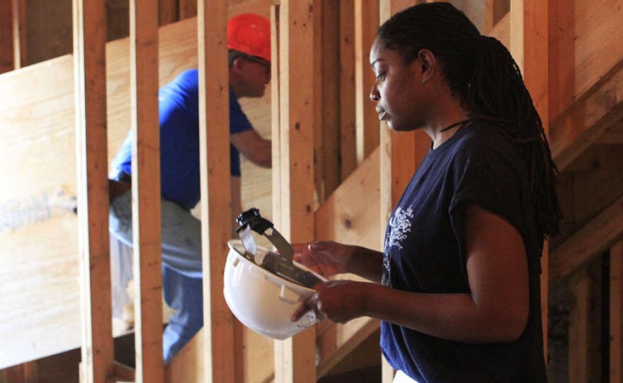 Cara Fuller, training director of the building program, says it's learning workplace etiquette, not construction skills, that is challenging for trainees.