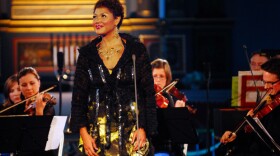 Promotional photo of Canadian soprano, Measha Brueggergosman, who delighted millions of international television viewers when she sang at the Opening Ceremony of the 2010 Olympics. 