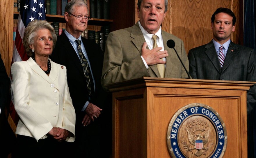 Rep. John Tanner speaks during a 2007 press conference held by members of the Democratic Blue Dog Coalition and Rep. Ike Skelton on Capitol Hill. The conference focused on the upcoming National Defense Authorization Bill.