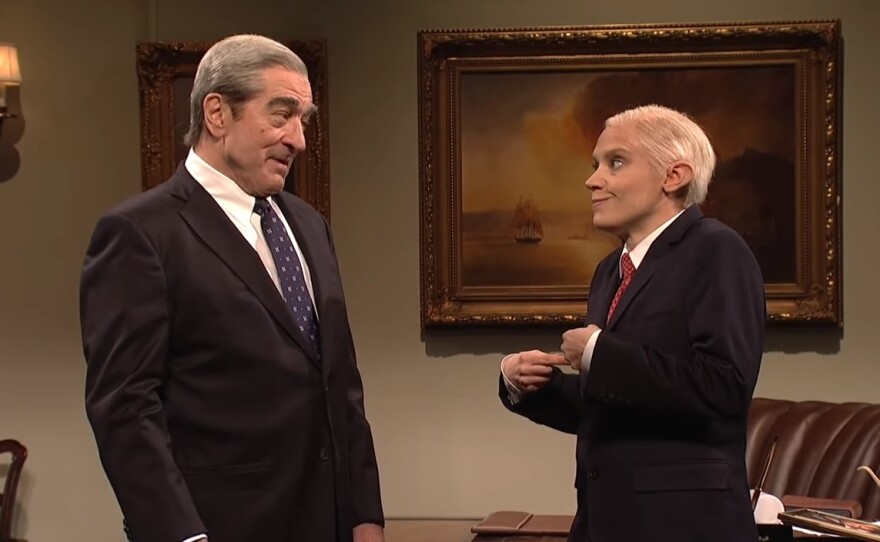 Saturday Night Live said goodbye to Jeff Sessions with Robert De Niro as Robert Mueller and Kate McKinnon as Sessions Saturday.