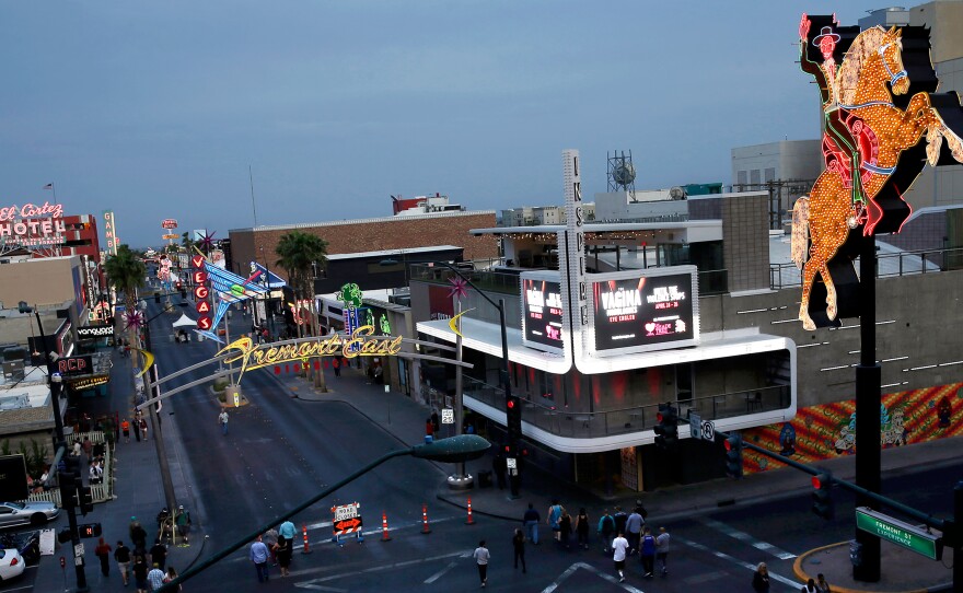 The Fremont East district of Las Vegas.