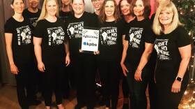 San Diego Women's Chorus artistic director Kathleen Hansen (far left) and some of the singers who came by the KPBS performance studio. May 13, 2019