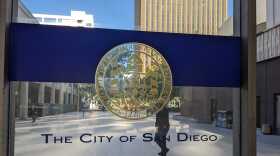 The City of San Diego seal is shown at City Hall. San Diego, Calif. Jan. 24, 2023.