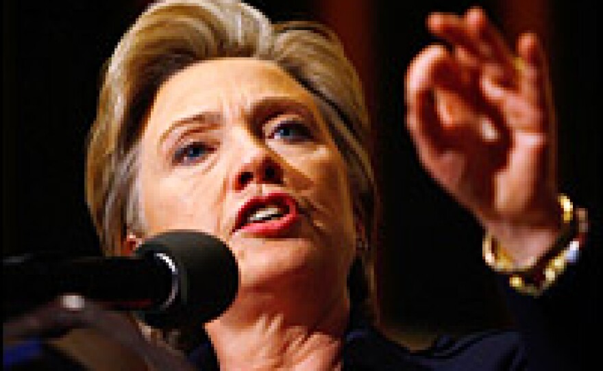 Democratic presidential candidate Sen. Hillary Rodham Clinton (D-NY) attends the Citizens of Zion Missionary Baptist Church and meets with religious community leaders Thursday in Compton, Calif.