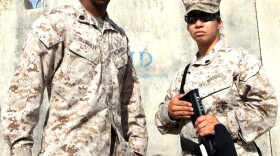 Marine Corps Staff Sgt. Luke Billingsley and his wife, Marine Corps Sgt. Nancy Billingsley, are serving a seven-month deployment together in Afghanistan. 