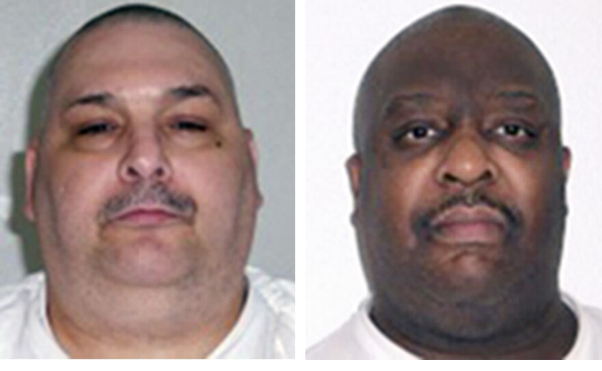 This combination of undated file photos provided by the Arkansas Department of Correction shows death-row inmates Jack Jones Jr., left, and Marcel Williams. The two Arkansas inmates were put to death Monday, in the nation's first double execution in more than 16 years.