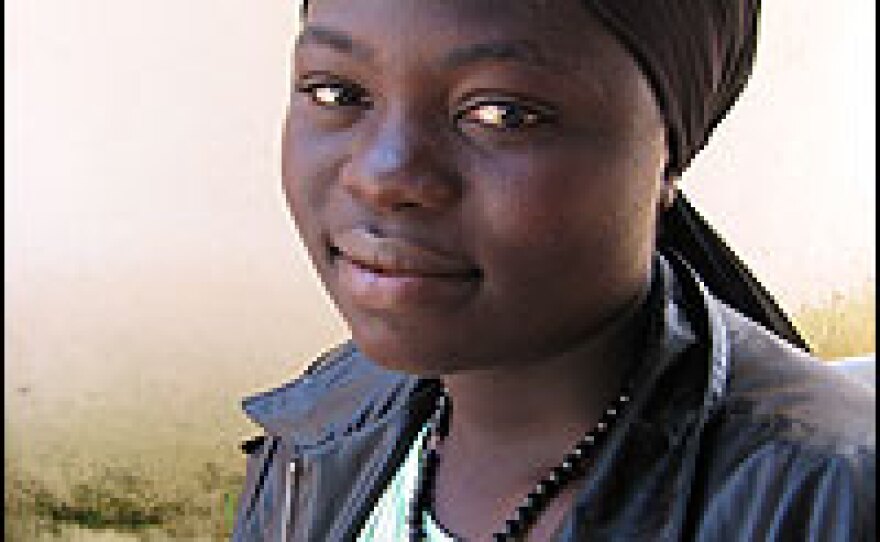 Josephine, age 17, has lymphatic filariasis. As a result, one of her legs is very swollen. She's learned to prevent infection and keep the swelling down at the Hope Club, a support group sponsored by the Carter Center in Jos, Nigeria.