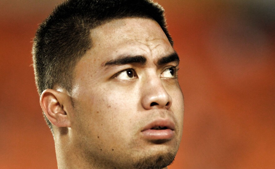 Notre Dame linebacker Manti Te'o before the BCS National Championship game against Alabama on Jan. 7 in Miami.