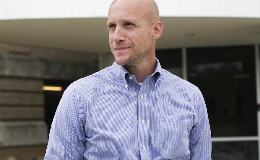 Joshua Jennings, founding director at the Global Impact STEM Academy, stands outside of the school. "We've seen our school grow exponentially and the demand for it here locally has grown incredibly as well," he says.
