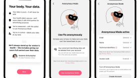 Product shots of the upcoming feature Anonymous mode on the period tracker app Flo.