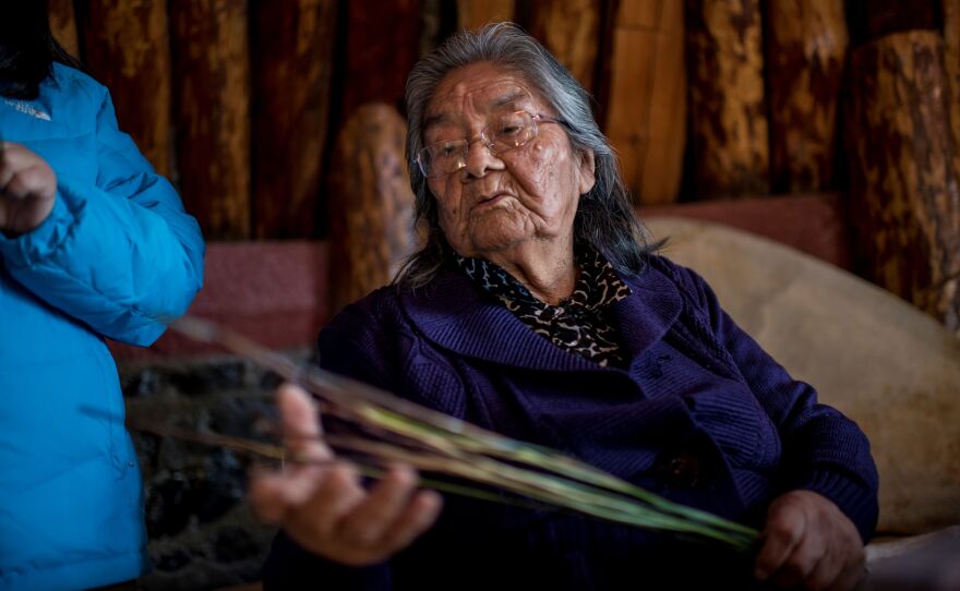Cristina Calderón, the last known native speaker of the Yaghan language, is pictured in the local community center in Puerto Williams, southern Chile, on April 23, 2017. Cristina Calderon has been recognized as a Living Human Treasure under UNESCO's Convention for the Safeguarding of Immaterial Heritage.