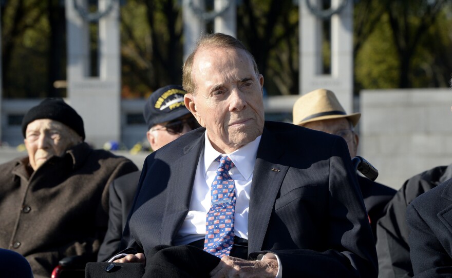 Bob Dole at a Veterans Day ceremony at the National World War II Memorial in Washington, D.C., November 2016.