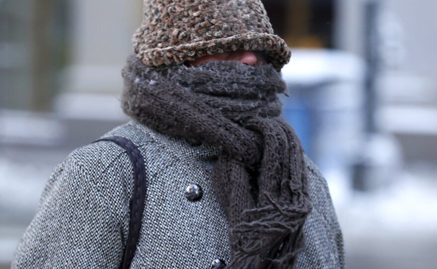 This woman in Chicago was well protected from the cold on Monday.