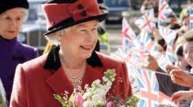 Queen Elizabeth greets her subjects and well-wishers.