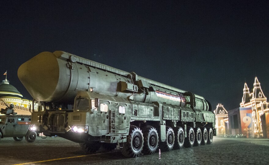 A Russian Yars ballistic missile mounted on a mobile launcher during a rehearsal for the Victory Day military parade in Red Square in 2018. Russia has refrained from testing its nuclear weapons since the 1990s.
