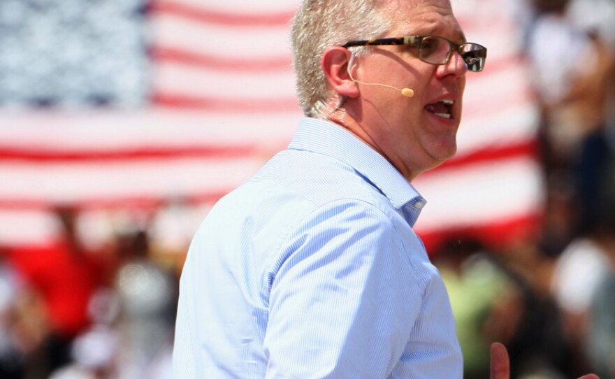 Broadcaster Glenn Beck in front of the Lincoln Memorial during his "Restoring Honor" rally Aug. 28.