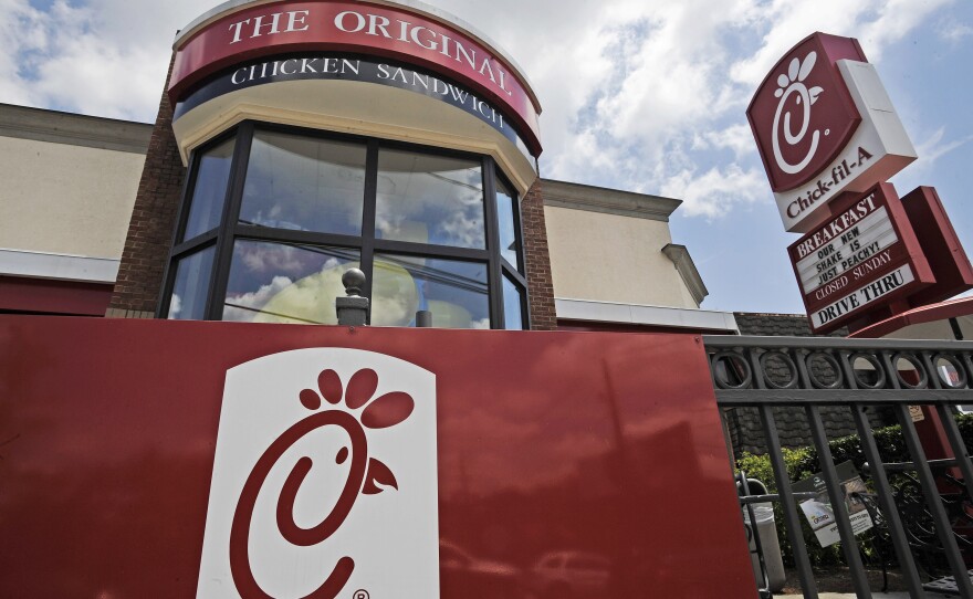 This July 19, 2012, file photo shows a Chick-fil-A fast food restaurant in Atlanta.