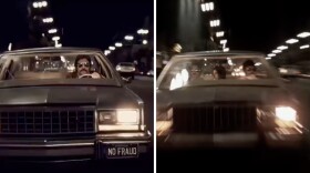 A still from an FBI promotional video (left) bears a strong resemblance to the opening shot of the original 1994 music video for the Beastie Boy's "Sabotage" (right). NPR found at least six examples where shots in the FBI video matched those in music video. Experts say the most likely explanation is that AI-was used to re-create the shots.