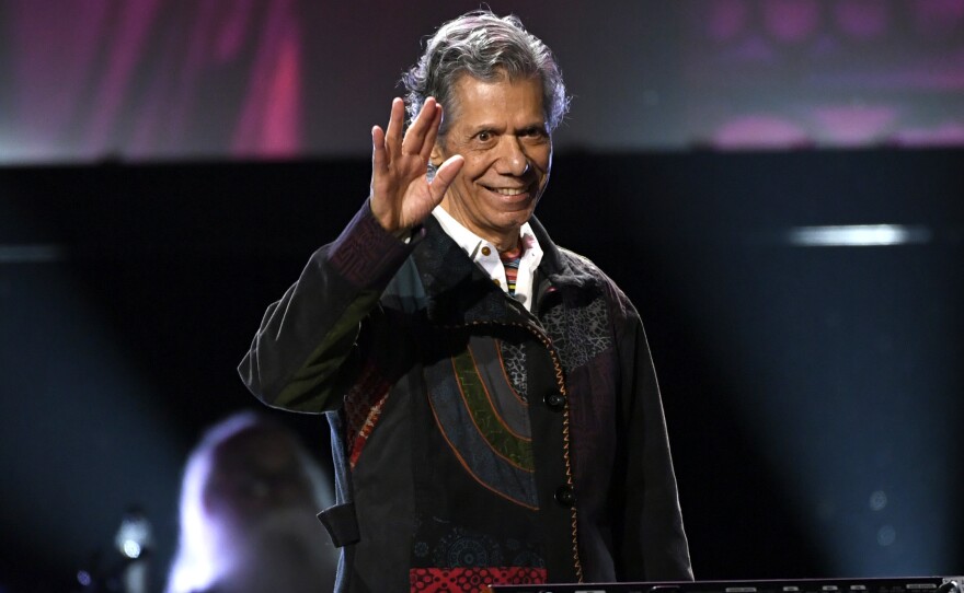 Chick Corea at the 62nd Annual Grammy Awards Premiere Ceremony in Los Angeles, January 2020.