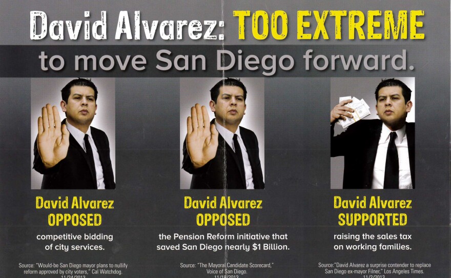 A Lincoln Club-sponsored mailer sent during the 2013 special mayoral primary election that Latino groups allege is racist.