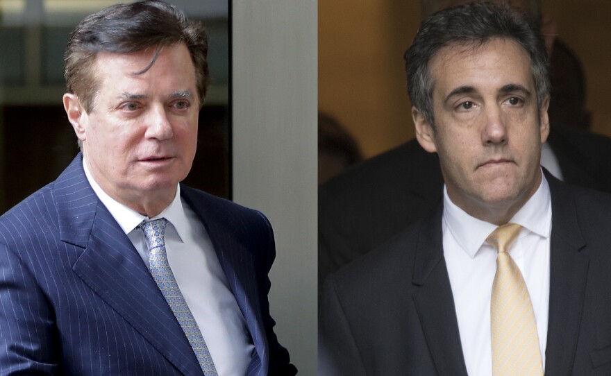 Court documents released Friday suggest that both former Trump campaign chairman Paul Manafort (left) and former Trump attorney Michael Cohen could end up in prison.