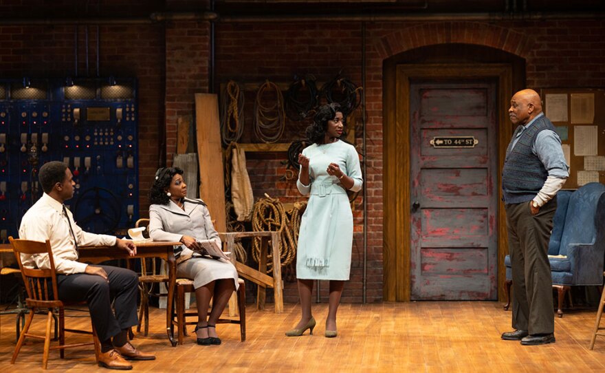 Actors Michael Zachary Tunstill, Ramona Keller, Bibi Mama and Victor Morris are shown in The Old Globe's "Trouble in Mind," on stage through Mar. 13, 2022. <br/>