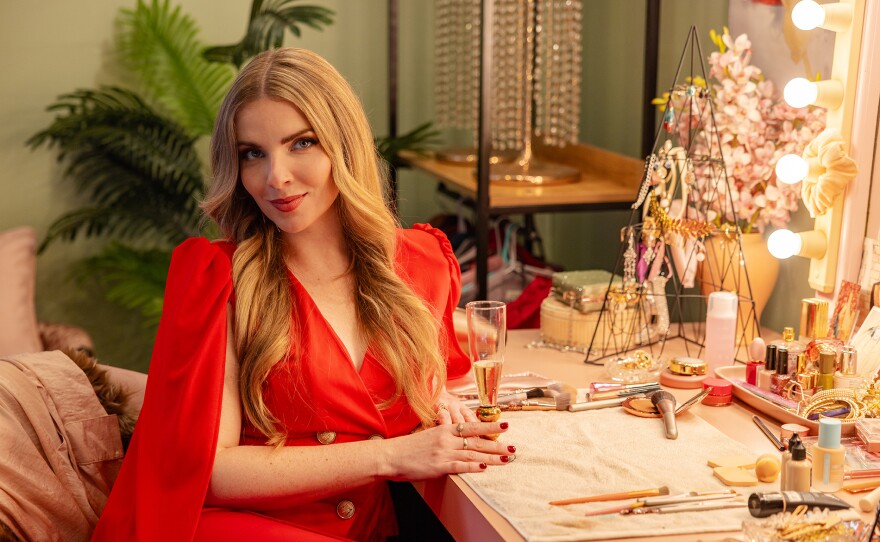 Jacqui James in her dressing room.