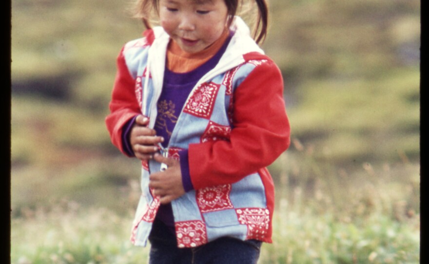 Inuit filmmaker and language teacher Myna Ishulutak as a little girl. Anthropologist Jean Briggs spent six months with the family in the 1970s documenting the child's upbringing.