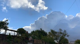 Storm clouds over San Carlos are shown above, March 23, 2020.
