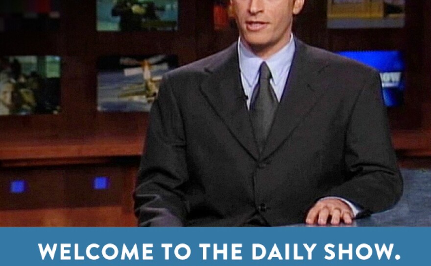 An image from Jon Stewart's first appearance as host of Comedy Central's The Daily Show.