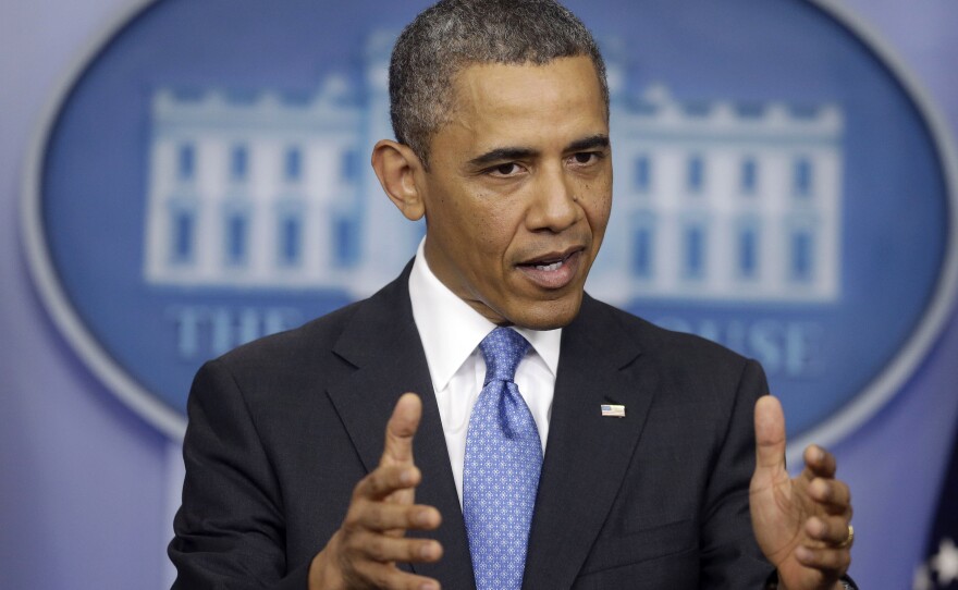 President Obama answers questions during his new conference at the White House on Tuesday.