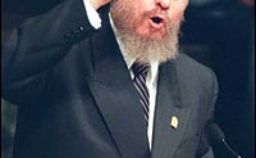 Fidel Castro makes a point at the U.N. special session marking the organization's 50th anniversary in 1995.