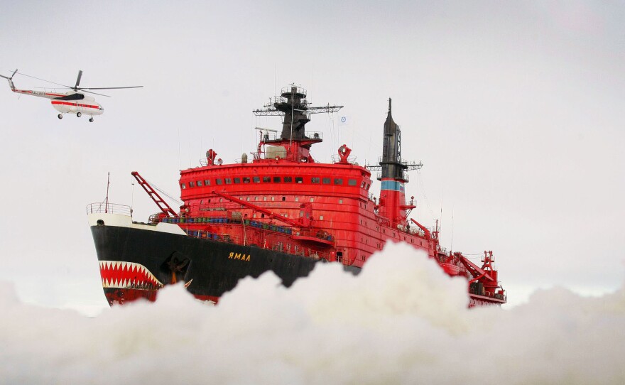 In this photo from September 2009, the Russian, nuclear-powered icebreaker Yamal heads to an ice field in the Arctic Ocean, north of Wrangel Island, where a new research station is to be established. Russia has approximately 27 heavy icebreakers.