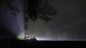 Lithuanian soldiers are securing the area where Italian fighter jets during NATO's Baltic Air Policing Mission shot down a drone early this morning near Pratkunai village, Kaisiadorys district some 90km (55,9 miles) northwest of the capital Vilnius, Lithuania, Tuesday, Sept. 15, 2026.